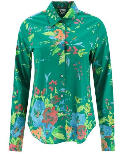 Aspesi Shirt with floral print - Verde