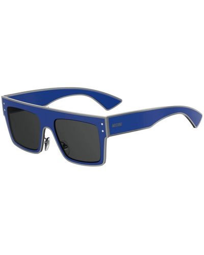 Moschino Blau graue sonnenbrille mos001/s-pjp (ir),rote sonnenbrille mit dunkelgrauen gläsern