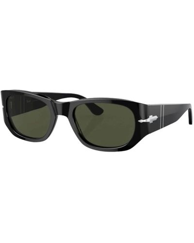 Persol Ovale sonnenbrille grau/grün gv001 stil - Schwarz