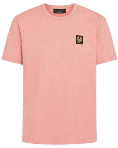 Belstaff Logo patch baumwoll t-shirt - Pink
