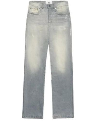 Ami Paris Straight fit jeans in gewaschenem grau