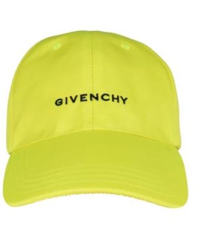 Givenchy Gelbe polyamidkappe mit schwarzem logo