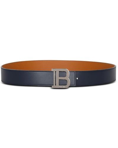 Balmain B-Belt in leather - Blau