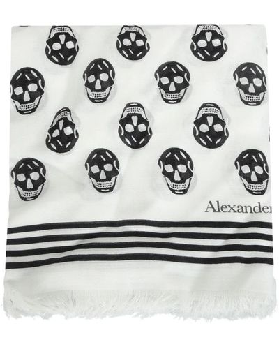 Alexander McQueen Scarves - White