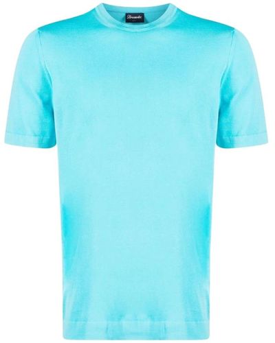 Drumohr Stilosa t-shirt turchese per uomo - Blu