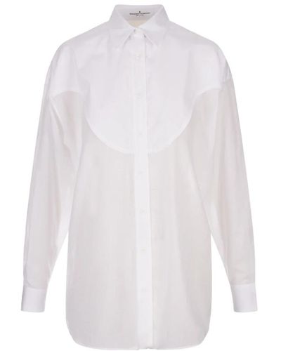 Ermanno Scervino Camisa blanca oversize con aplicación frontal - Blanco