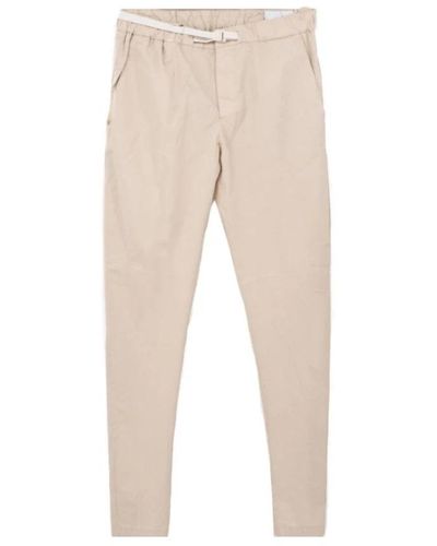 White Sand Slim-Fit Trousers - Natural