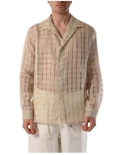The Silted Company Camisa de lino con botones frontales - Neutro