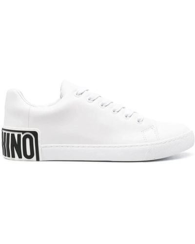 Moschino Weiße low sneakers mit logo