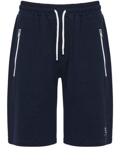 Barba Napoli Shorts aus baumwollmischung mit seitentaschen - Blau