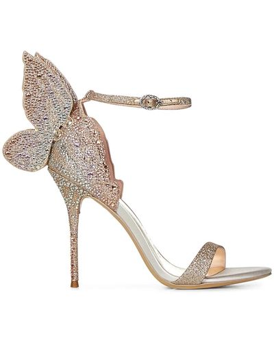 Sophia Webster Sandali champagne glitter con ali di farfalla - Metallizzato