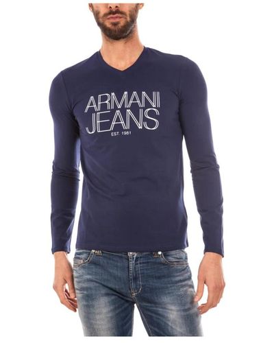 Armani Jeans Gemütlicher strickpullover - Blau