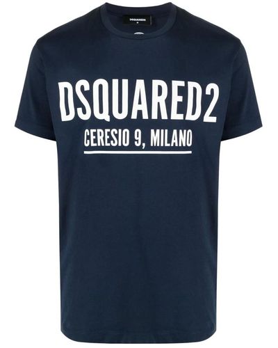 DSquared² Baumwoll jersey logo print t-shirt - Blau