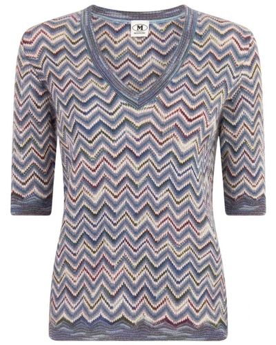 M Missoni V-Neck Knitwear - Blue