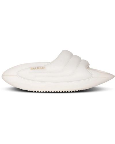 Balmain B-It quilted leather mules - Weiß