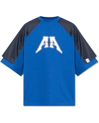 Adererror T-shirt mit logo - Blau