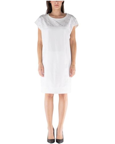 Liu Jo Elegantes kurzes kleid mit strass - Weiß