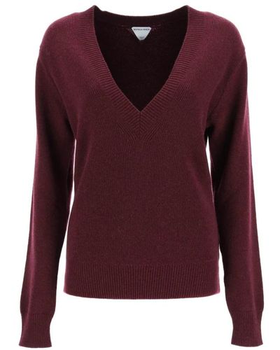 Bottega Veneta Knitwear > v-neck knitwear - Violet