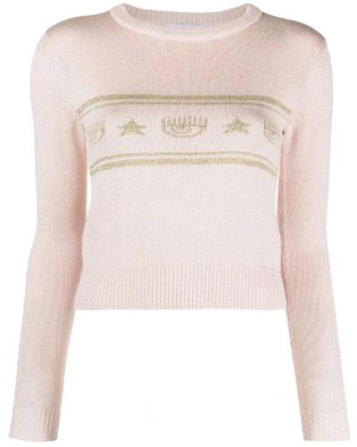 Chiara Ferragni Round-Neck Knitwear - Pink
