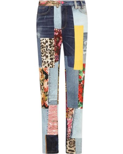 Dolce & Gabbana Jeans skinny con design patchwork - Blu