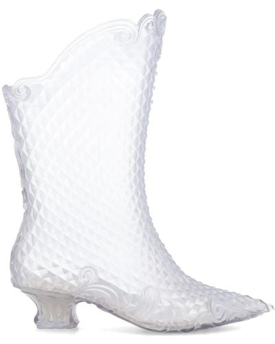 Y. Project Heeled Boots - White