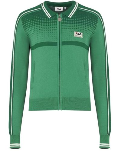 Fila Sweatshirt mit reißverschluss und sichtbarem logo - Grün