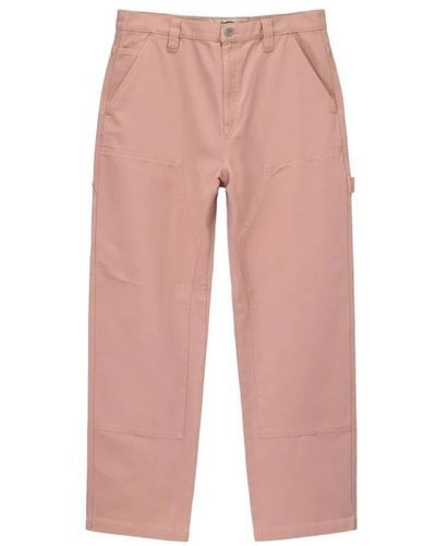 Stussy Straight Pants - Pink