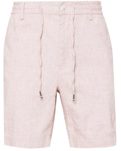 BOSS Baumwoll/leinen tapered fit shorts - Pink