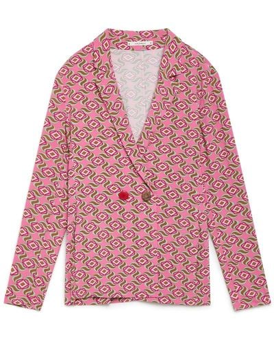 Maliparmi Giacca swirl print jersey - Rosa