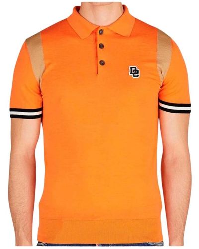 DSquared² Logo patch woll polo shirt - Orange