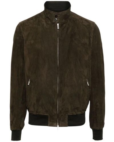 Boglioli Bomber lederjacke - Grün