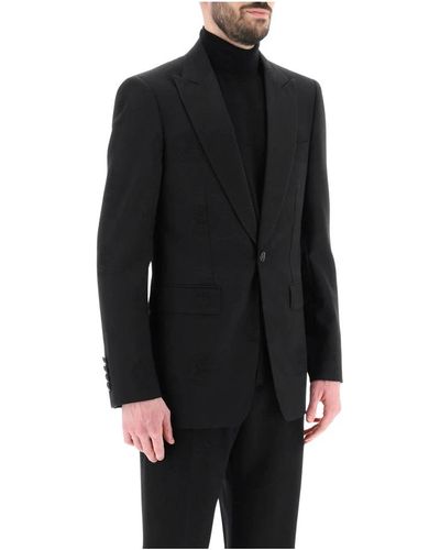 Burberry Slim cut jacquard tuxedo jacket - Schwarz