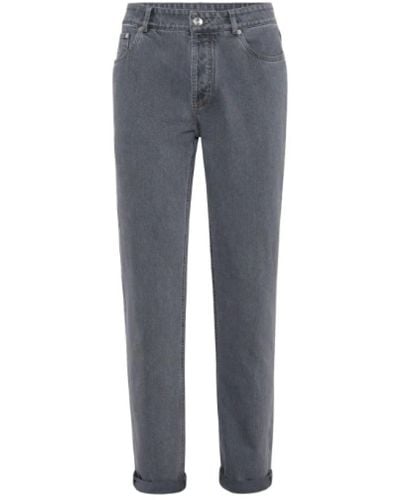 Brunello Cucinelli Slim-Fit Jeans - Gray
