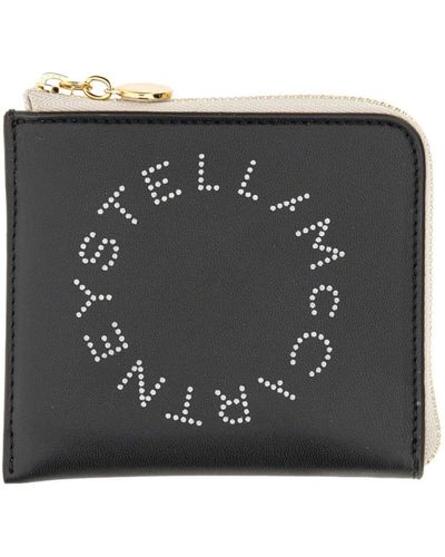 Stella McCartney Geldbörse mit reißverschluss und logo - Schwarz