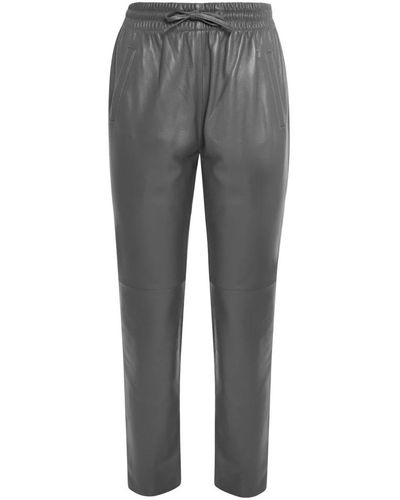 Oakwood Leather Trousers - Grey