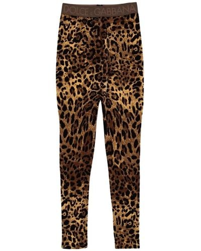 Dolce & Gabbana Leopard print leggings - Braun
