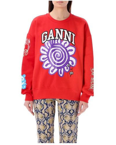 Ganni Sweatshirts - Red