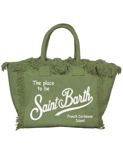 Mc2 Saint Barth Borsa vanity verde con frange
