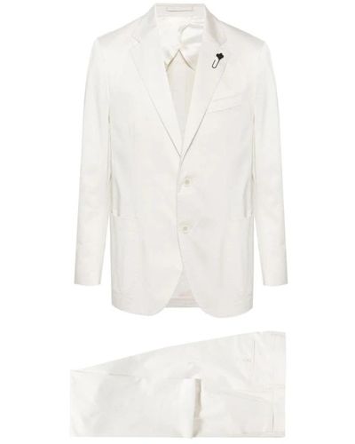Lardini Single Breasted Suits - White