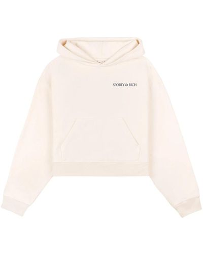 Sporty & Rich Cropped logo hoodie - Natur