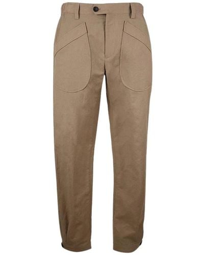Lanvin Trousers > slim-fit trousers - Marron