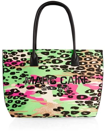Marc Cain Shopper bag im farbigen leo-print - Grün