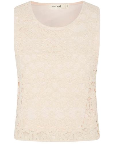 Soaked In Luxury Sleeveless Tops - Natural