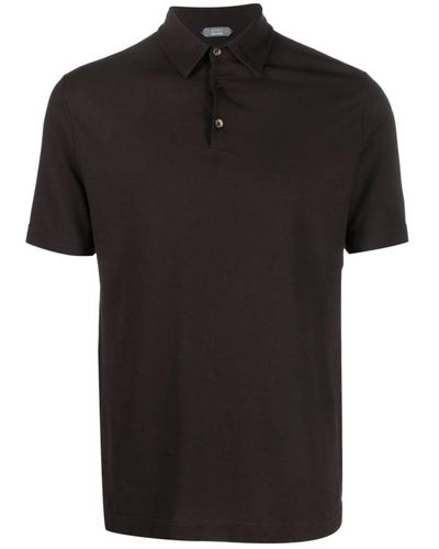 Zanone Klassisches polo shirt,t-shirts,modernes polo shirt - Schwarz