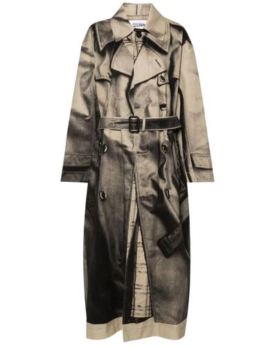 Jean Paul Gaultier Trench oversize stampato - Nero