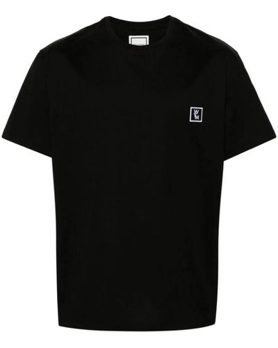 WOOYOUNGMI Schwarzes t-shirt mit logo-patch