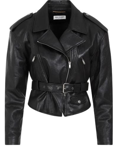 Saint Laurent Leather Jackets - Black