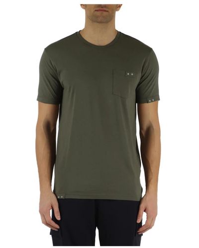 Daniele Alessandrini Grey: t-shirt in cotone con taschino frontale - Verde