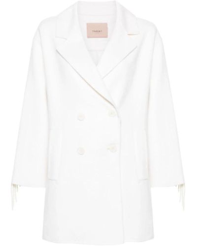 Twin Set Double-breasted coats - Bianco