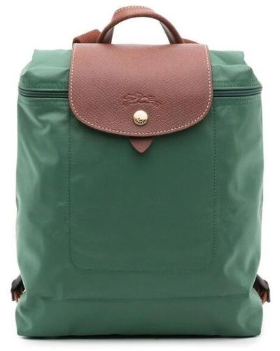 Longchamp Jade grün/schokoladenbrauner rucksack